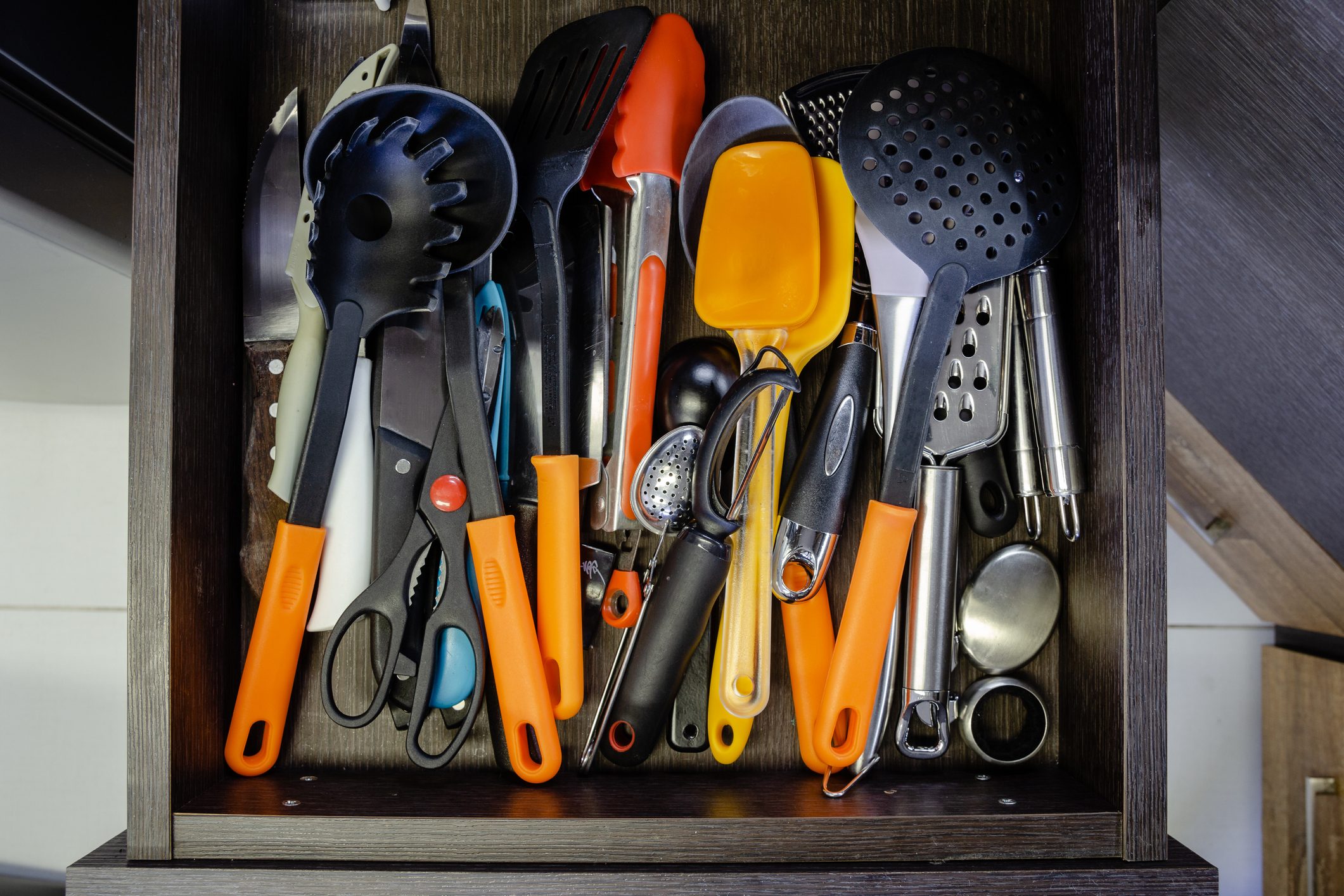 kitchen utensil drawer kinda messy