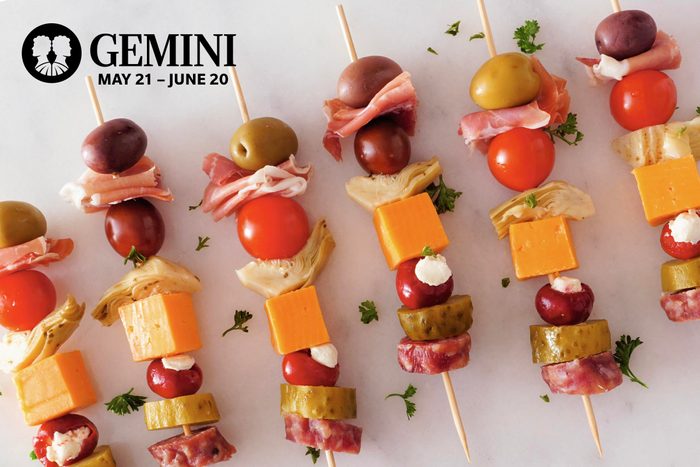 Assorted antipasto kebabs