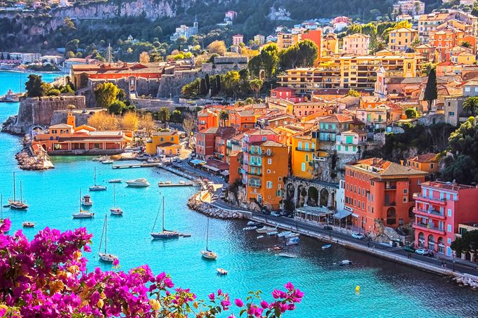 Villefranche-sur-mer on the French Riviera in summer Sur Mer Village In France