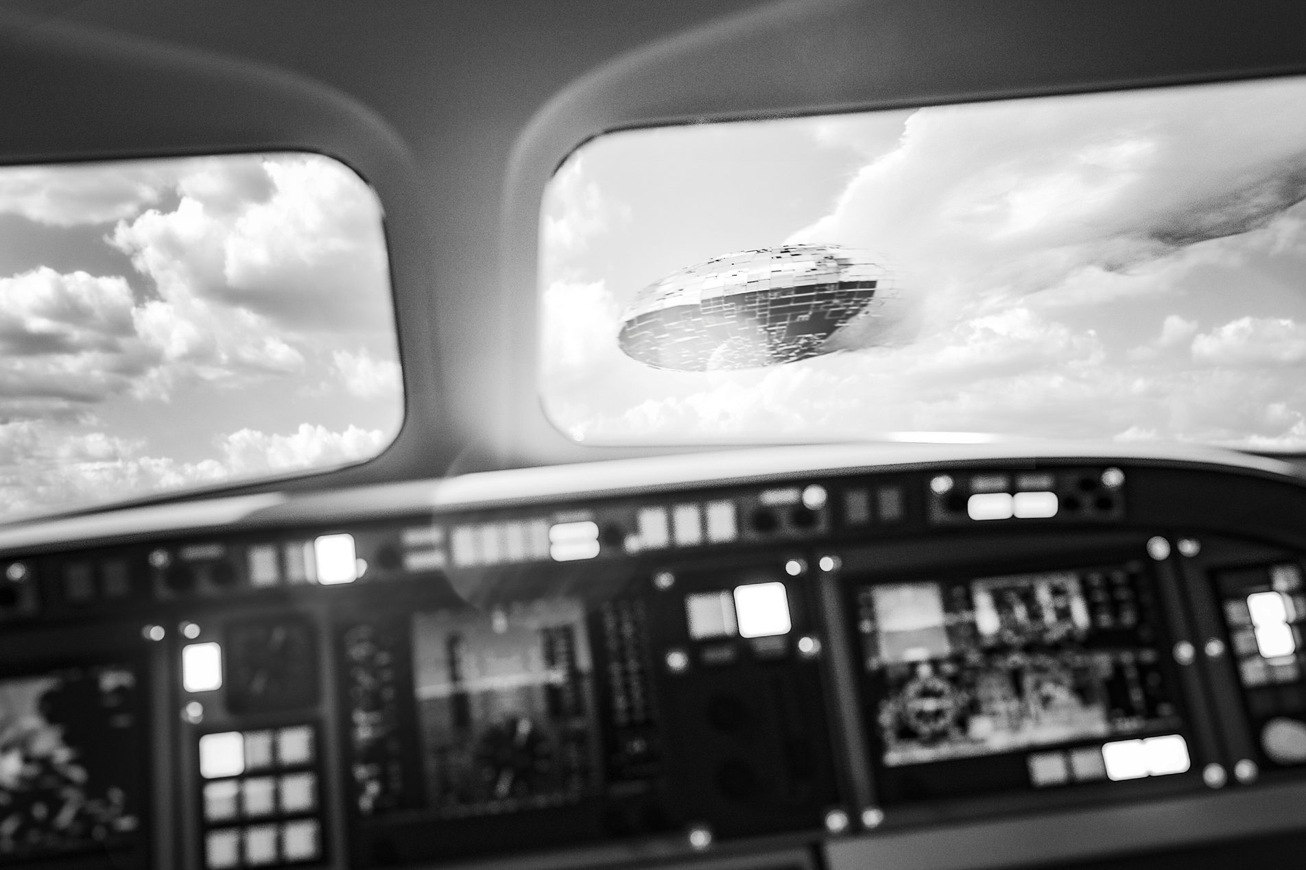 UFO flying in front of airplane