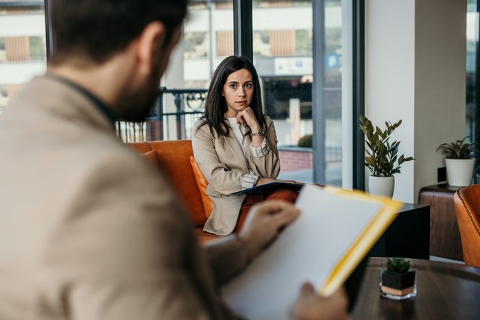 Nervous job candidate