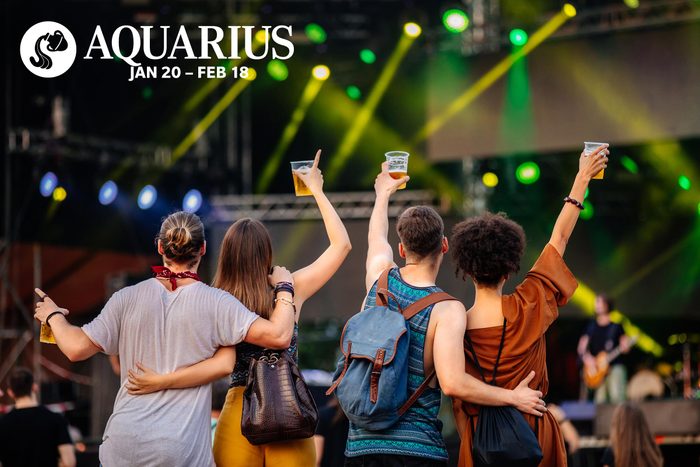 group of friends at a concert