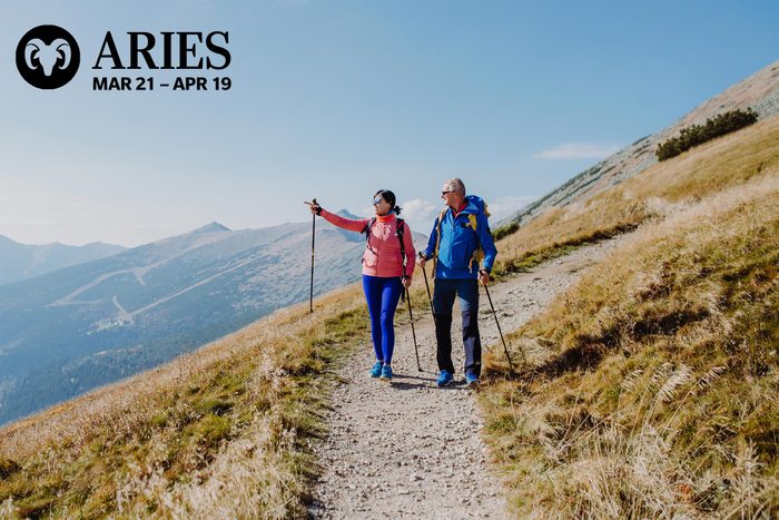 Couple hiking together