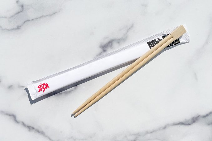 wood chopsticks on marble surface