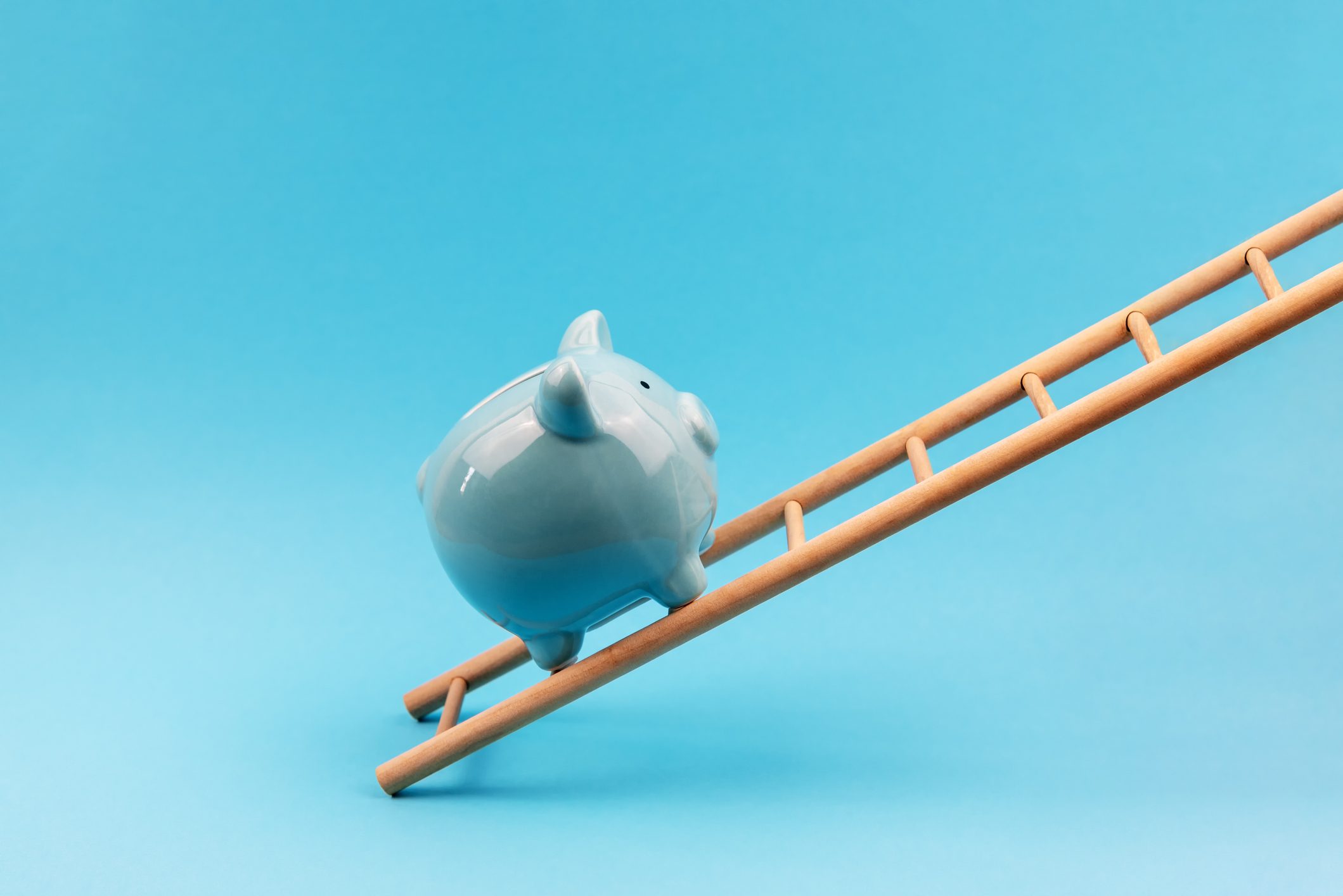 Piggy Bank Climbing a Ladder