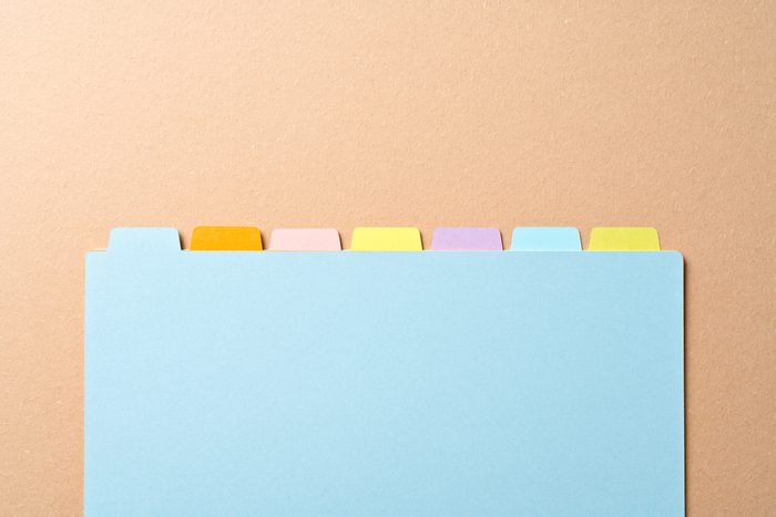 Index Card File Organizer on Brown