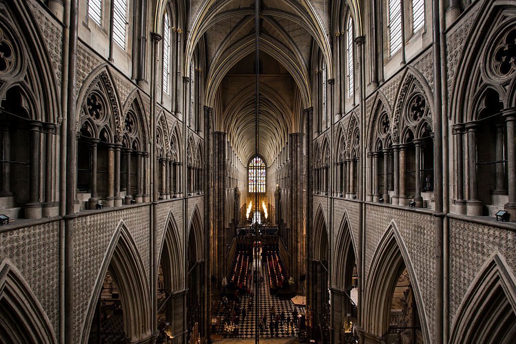 The view from the Triforium of the Great West Door at Westminster Abbey