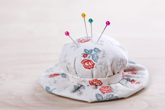 Pincushion with pins
