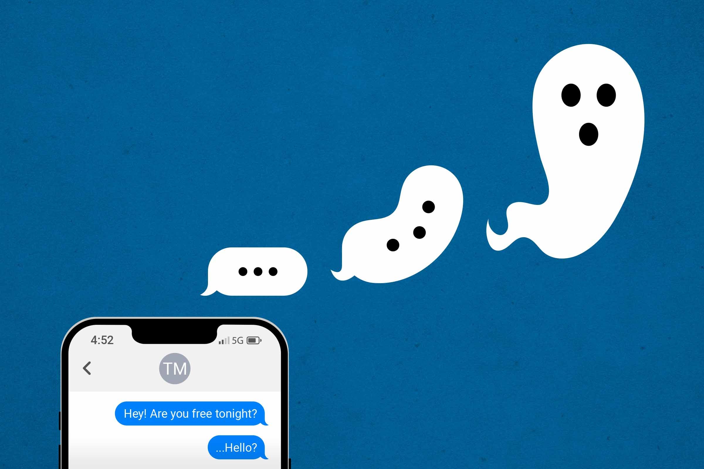 What is ghosting speech bubbles and phone