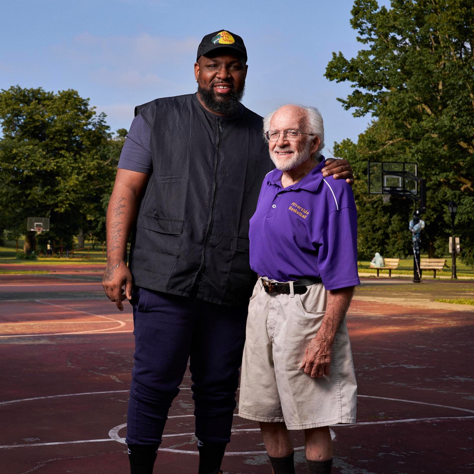 Craig Elson and Bill Russell, Elston’s basketball coach, inspired his former player to take care of others during the blizzard.