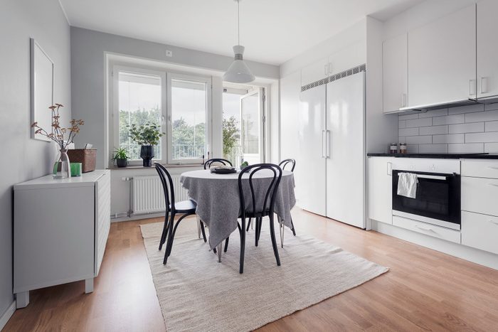 clean Kitchen area with dining table