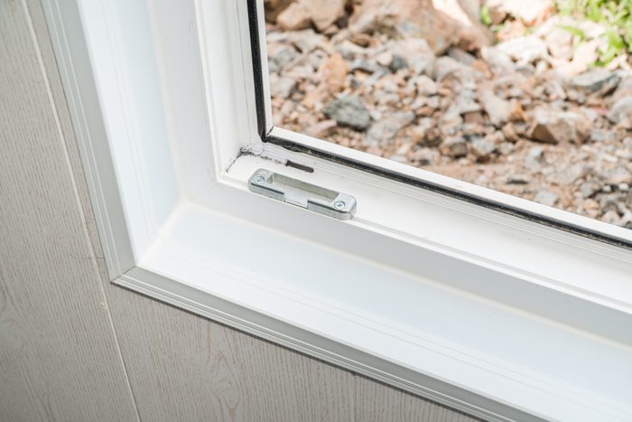 Established new white window sill indoors