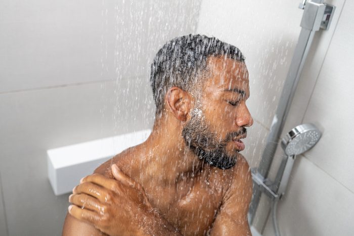 Man taking shower