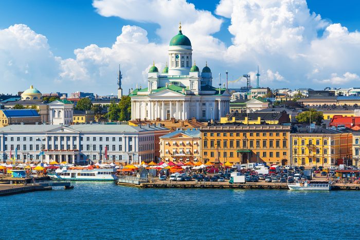 Market Square (Kauppatori) at the Old Town pier Helsinki, Finland