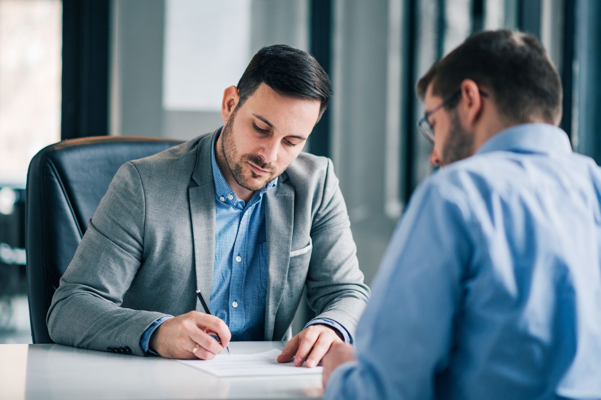 Job Interview, Welcome On Board. Business Men Handshake In The Office.