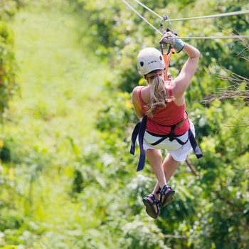 Zip lining in Forest