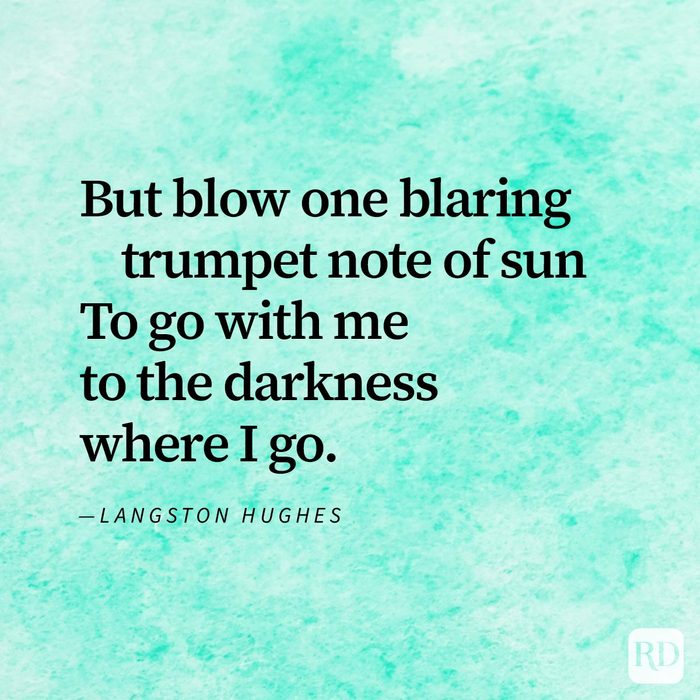 Powerful poem Fantasy in Purple everyone needs to read by Langston Hughes on watercolour cyan background