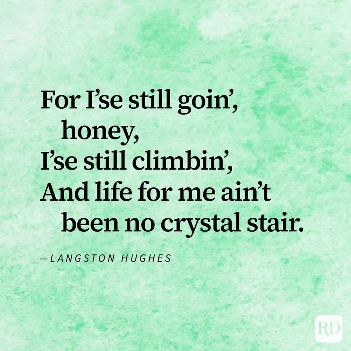 Powerful poem Mother to Son everyone needs to read by Langston Hughes on watercolour green background