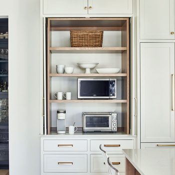 organized appliance garage in kitchen