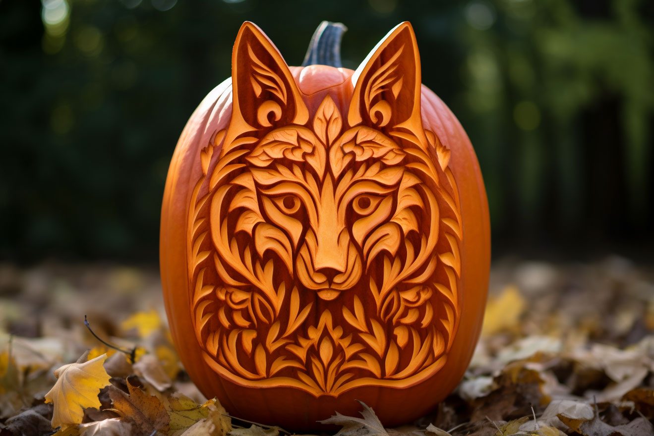 fox design jackolantern created by AI