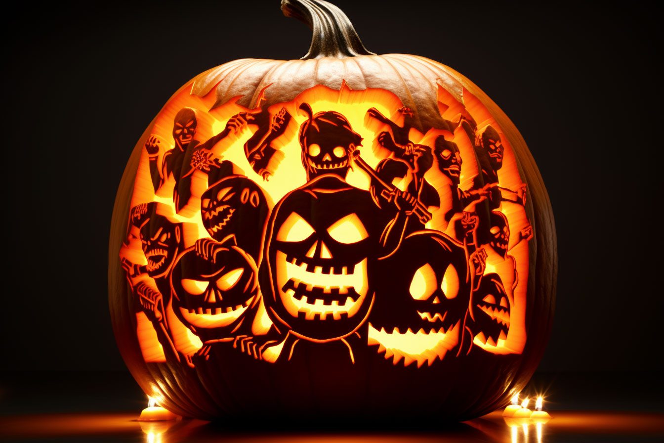 skeleton jackolantern created by AI