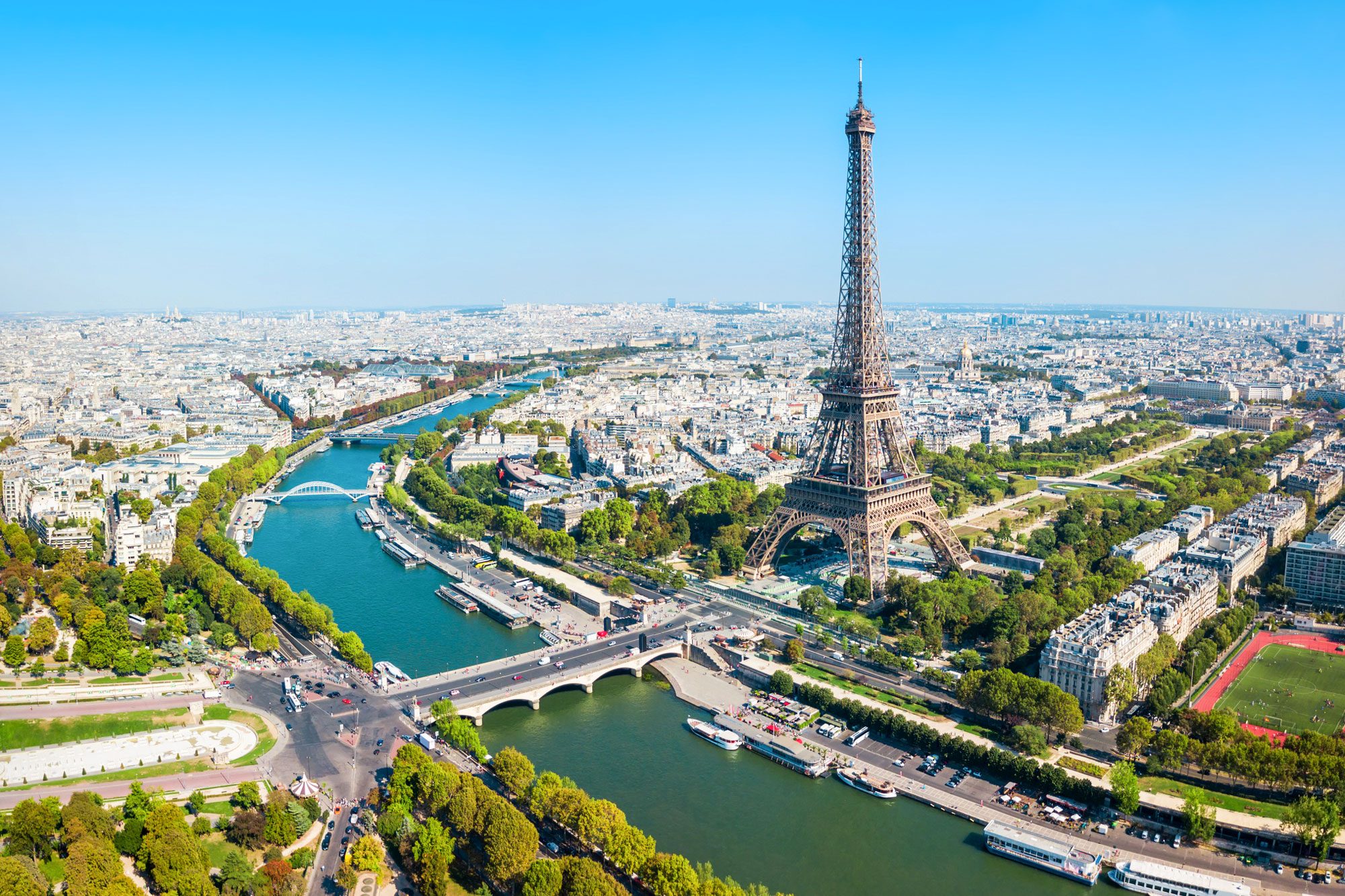 Eiffel Tower Aerial View Paris