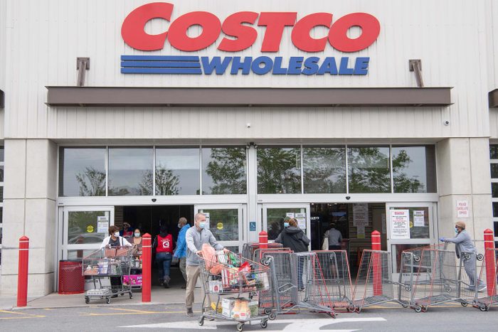 Customers Walk out with Full Carts of Groceries From a Costco Wholesale Store in Washington, DC during the 2020 Pandemic