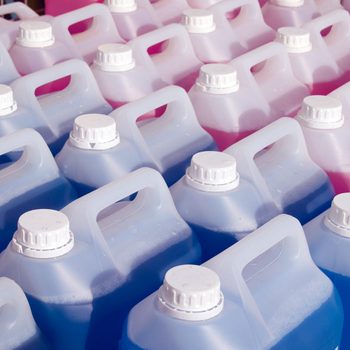Colouful Liquid In Plastic Bottles