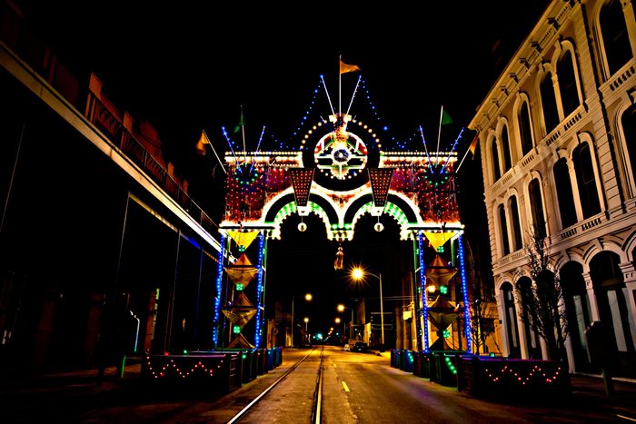 Mardi Gras display in Galveston Texas