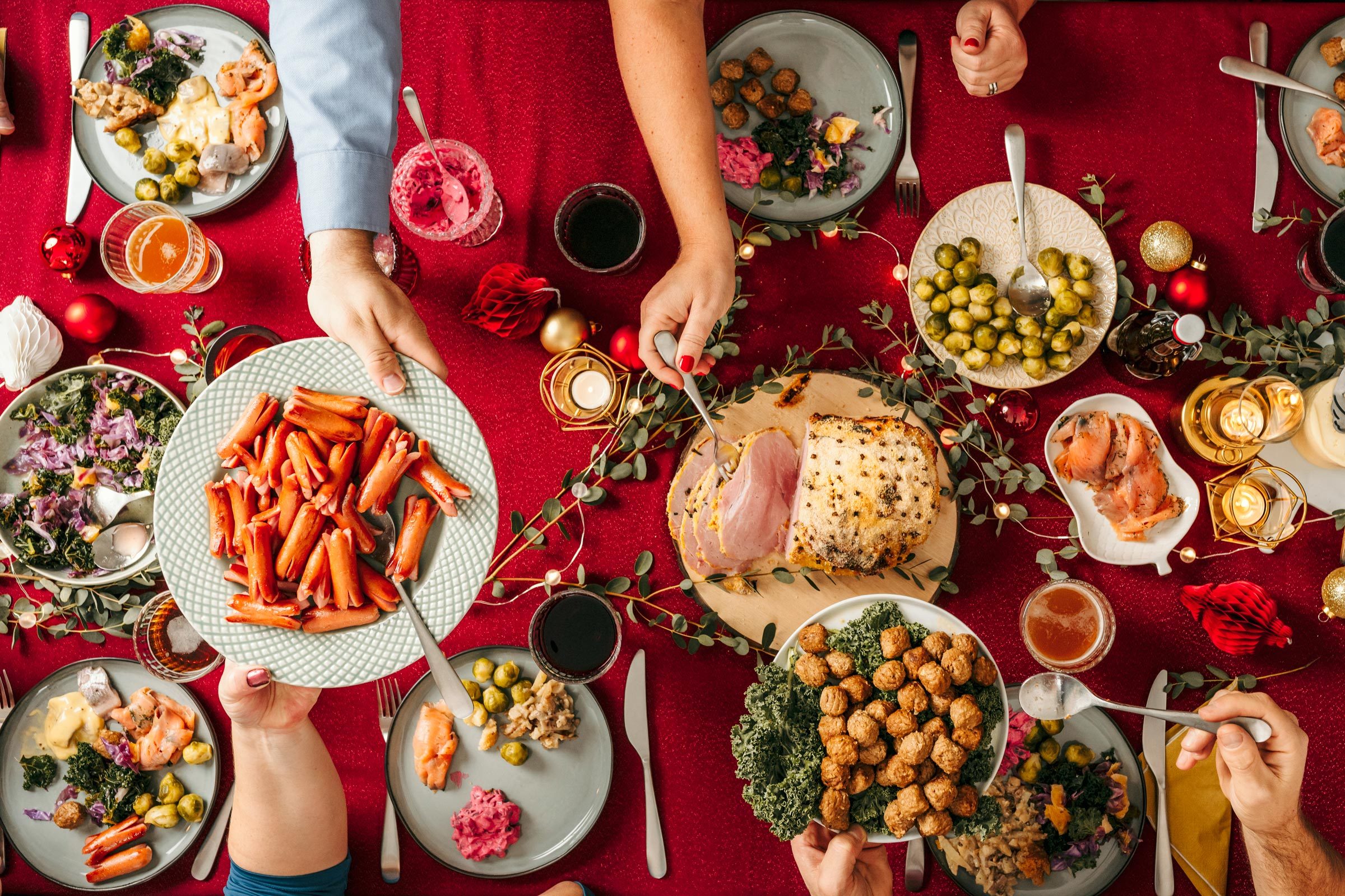 Typical swedish scandinavian christmas food smörgåsbord