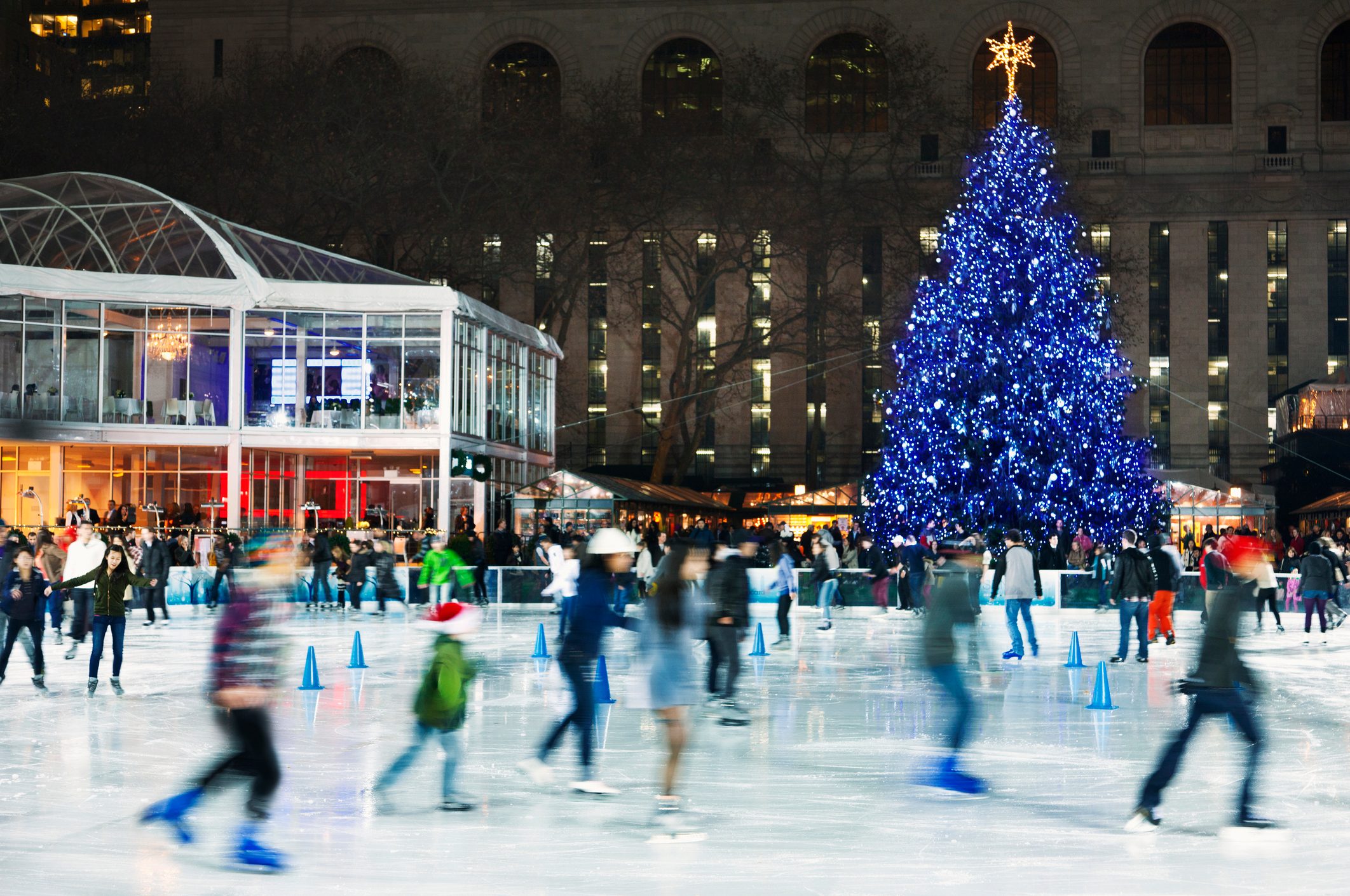 The skating rink in Bryant Park.