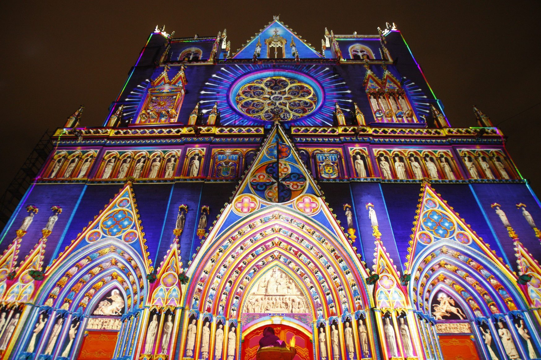 Lyon Cathedral decoration for the Light Festival