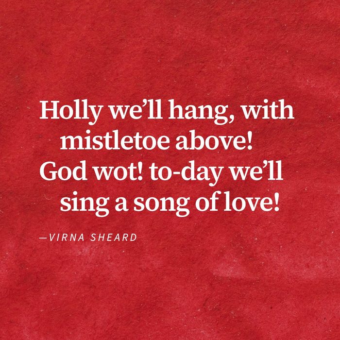 Except from poem "Christmas" By Virna Sheard on a red watercolour background