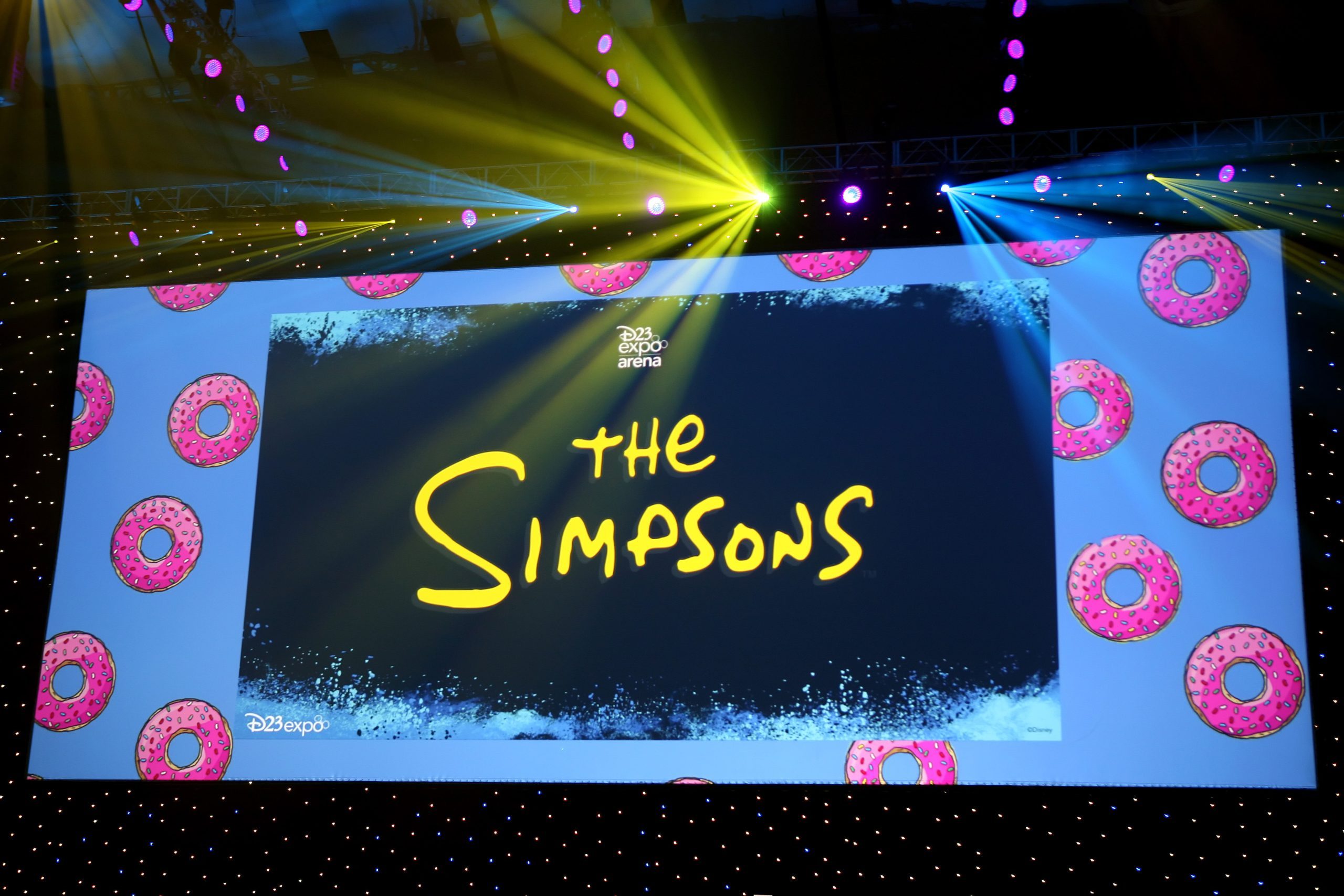 the simpsons on a large screen