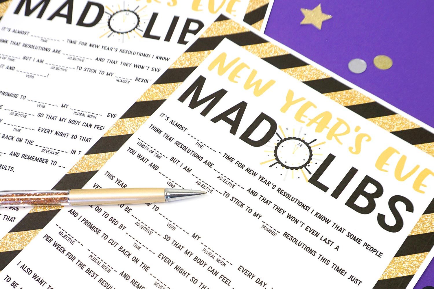 New Years Eve Mad Libs