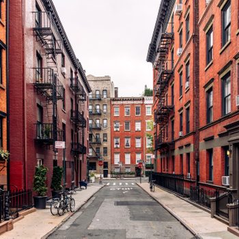 Spite Houses in Residential street of West Village