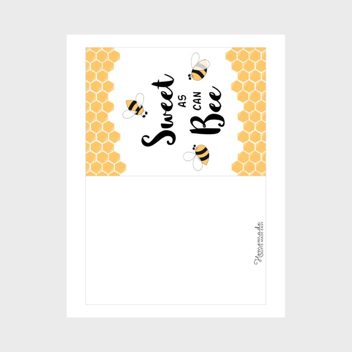 Sweet As Can Bee Valentine's Day Card Ecomm Via Homemade Gifts Made Easy.com