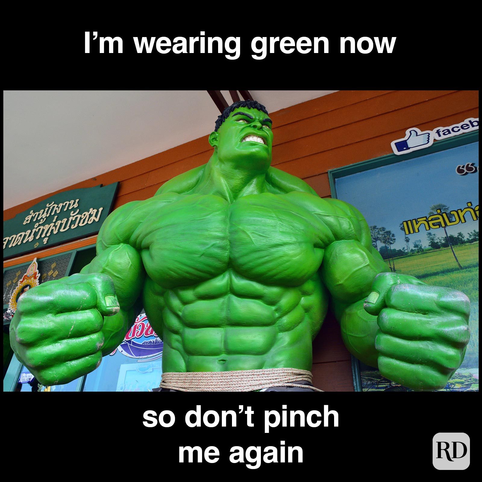 St. Patrick’s Day Meme of angry hulk.