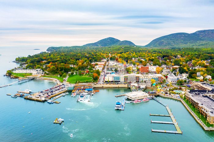 Aerial View Of Bar Harbor Maine