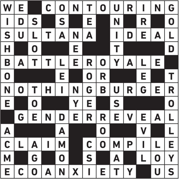 April 2021 Printable Crossword Answers