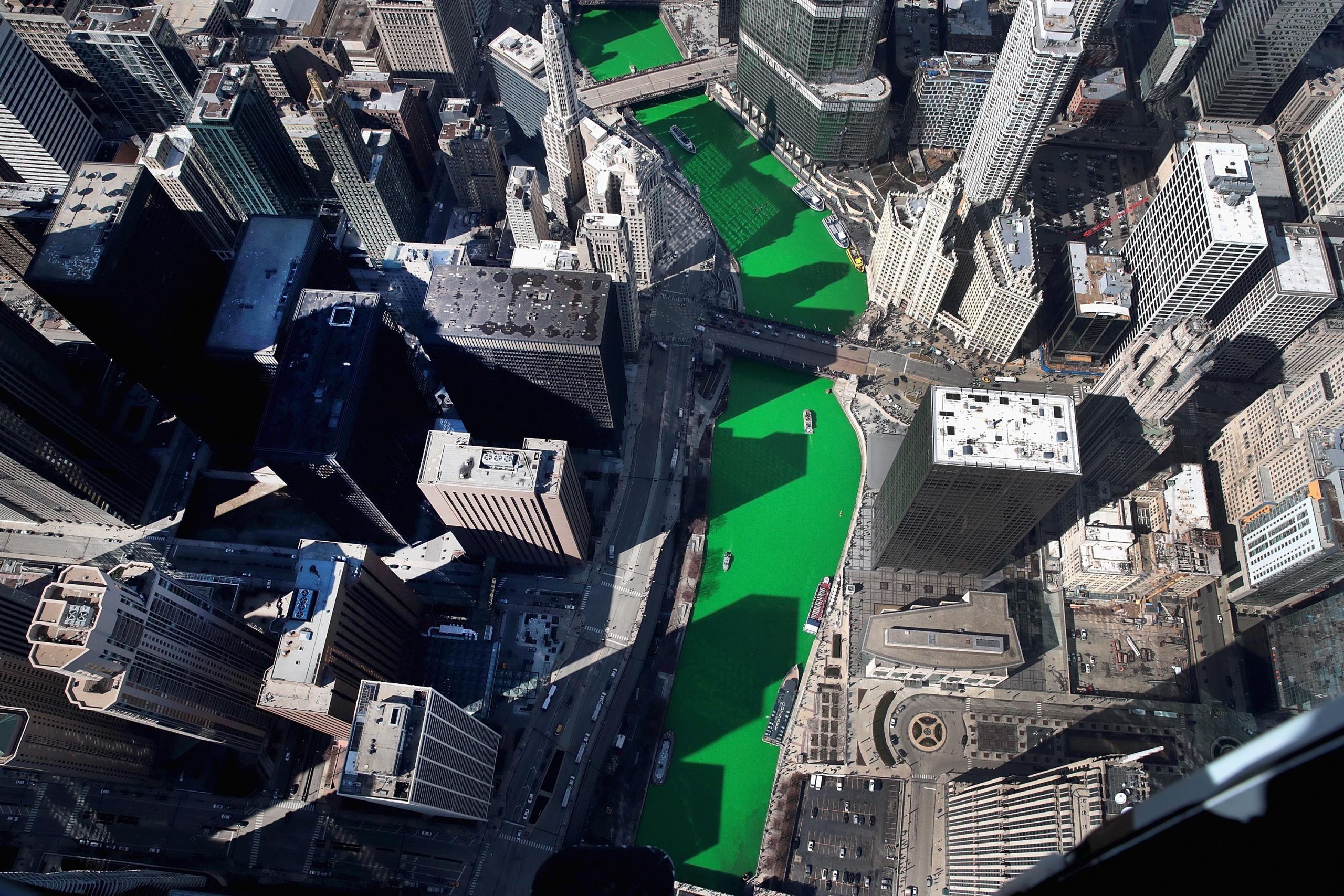 Chicago River Is Colored Green To Celebrate St. Patrick's Day