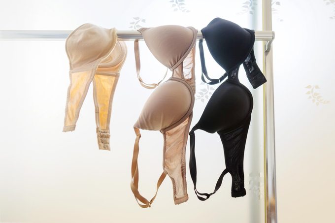 bras hanging dry
