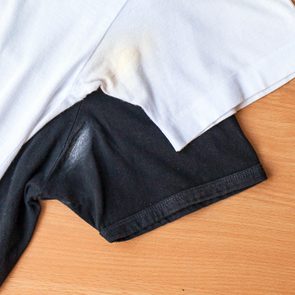 two shirts with deodorant stains