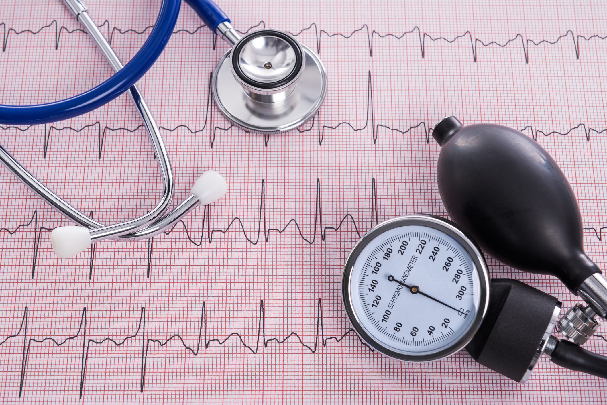 Sphygmomanometer and stethoscope with Electrocardiogram paper