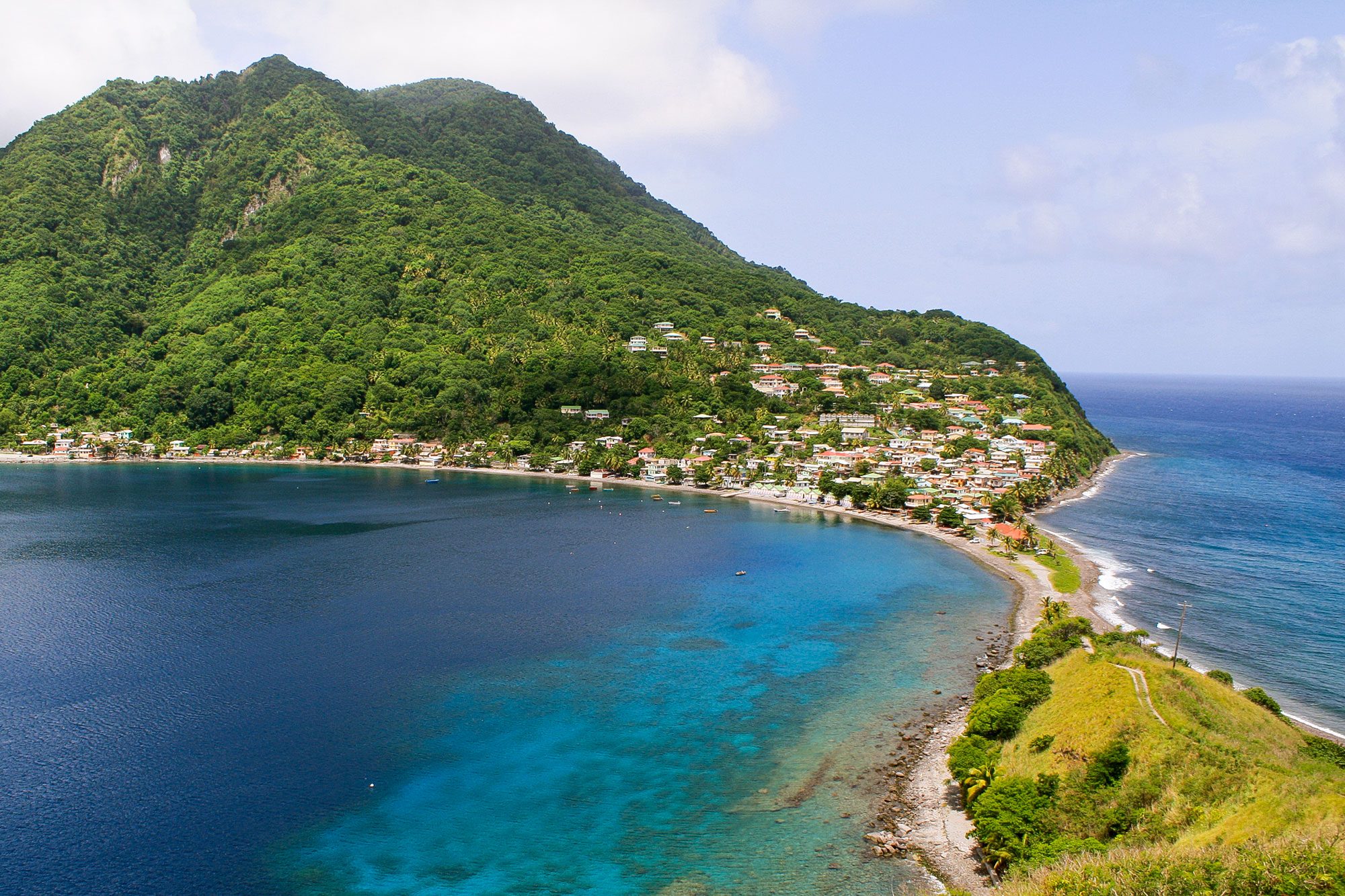 Isthmus Between Caribbean Sea On The Left And Atlantic Ocean On The Right Scott's Head Dominica