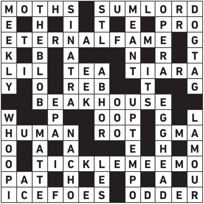 June 2021 Printable Crossword Answers