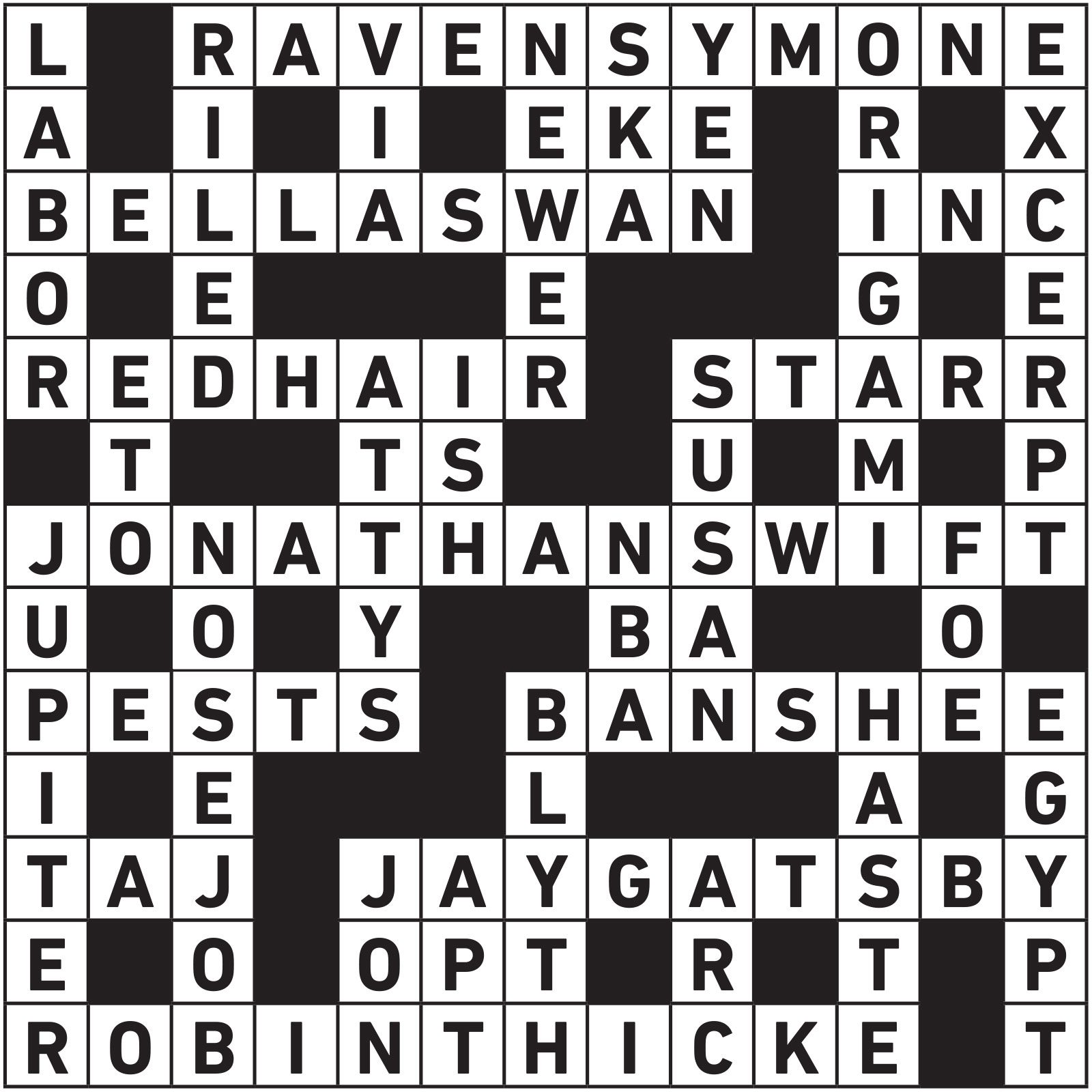 June 2023 Printable Crossword Answer 1