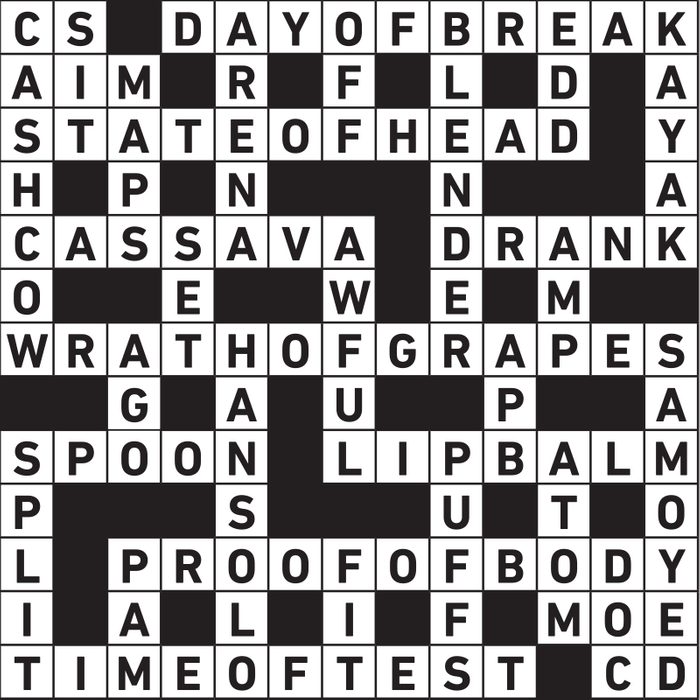 November 2023 Printable Crossword Answers