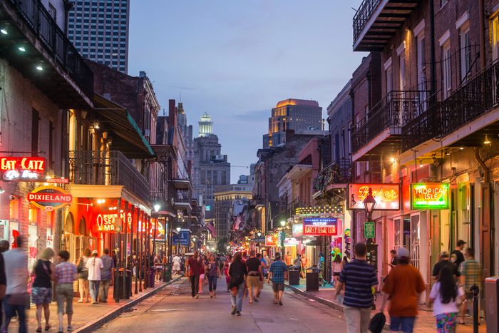 Pubs And Bars With Neon Lights In The French Quarter Downtown New Orleans