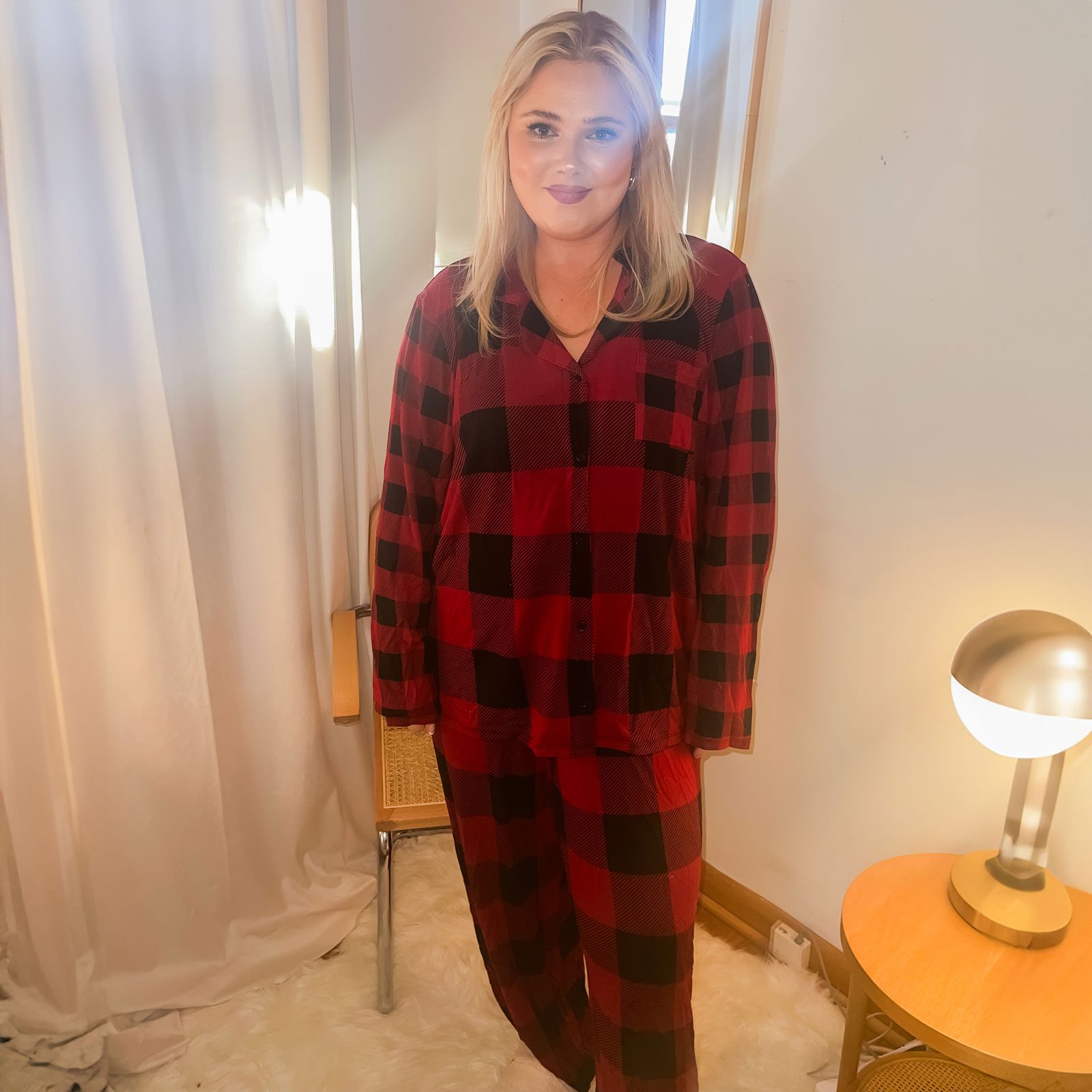 Maurices Button Down Top And Wide Leg Pajama Set